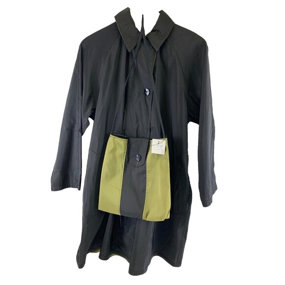 Mycra Pac Now Reversible Rain Jacket Button Collared Black Green Purse SM Medium - Picture 1 of 16